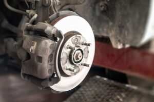 Brand new rotors and brake pads on a vehicle in Springfield, IL, that was hearing grinding notices when braking.